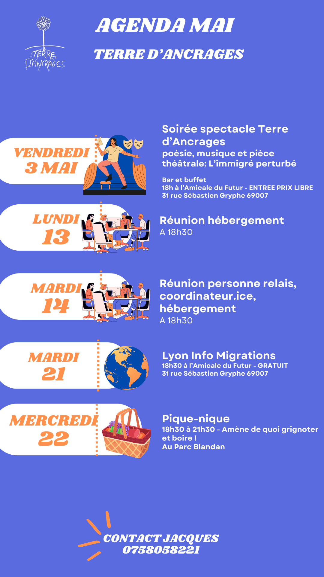 agenda des activités de Mai 2024